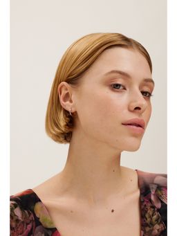 Ted Baker - Silver Crisele Logo Hoop Earrings