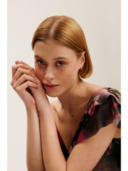 Ted Baker - Rose Gold Crisele Logo Hoop Earrings