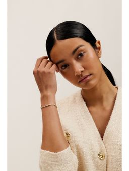 Ted Baker - White Isela Crystal Baguette Slinky Adjustable Bracelet