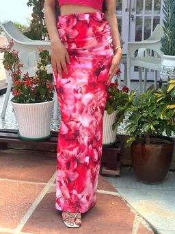 Tandul - Women Stunning Pink Floral Skirt