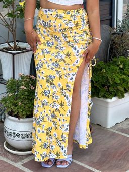 Tandul - Stunning Yellow Floral Skirt