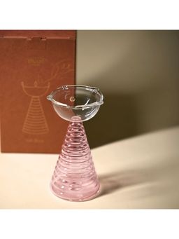 Muun Home - Tall Glass Diya Pink