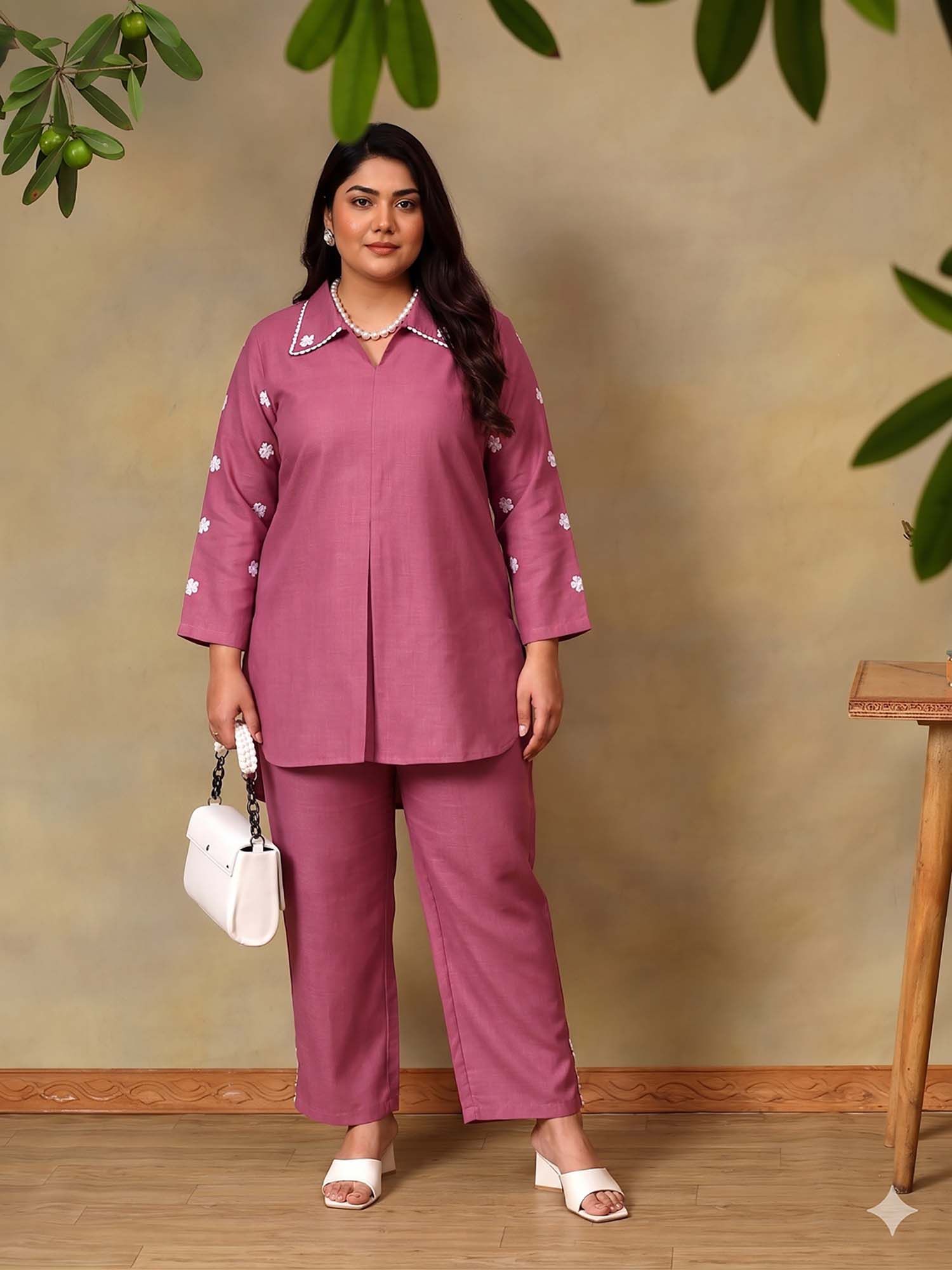 bani women Women Purple Blended Fabric Co-Ord Set-picture-36