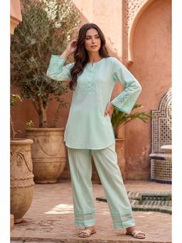 Autumnlane - Women Green Cotton Co-Ord Set