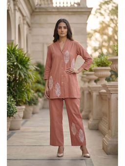 Autumnlane - Women Rust Cotton Co-Ord Set