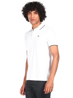 Arrow - Sports Men White Cotton Solid Polo T-shirt