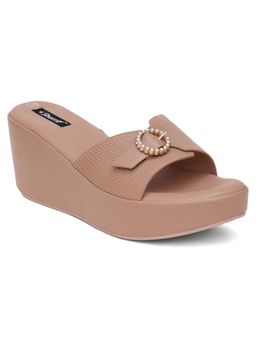 Sherrif Shoes - Women Nude Color Wedges