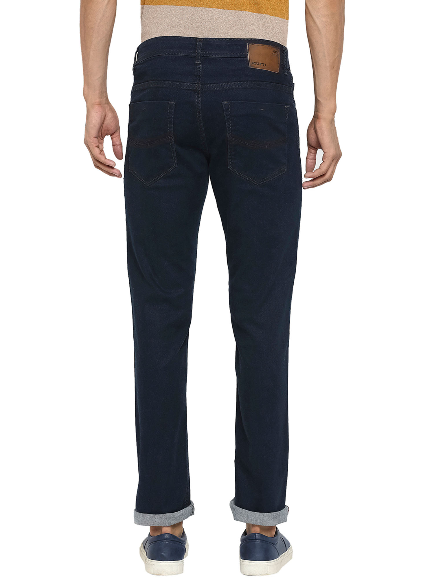 Buy Mufti Navy Blue Mens Super Slim Fit 