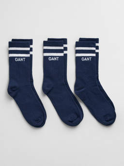 GANT - Boys Navy Blue Solid Calf Length Socks (Pack of 3)