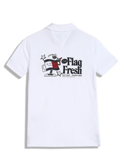 Tommy Hilfiger - Boys White Graphic Polo T-Shirt