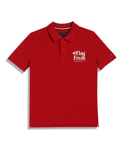 Tommy Hilfiger - Boys Red Graphic Polo T-Shirt