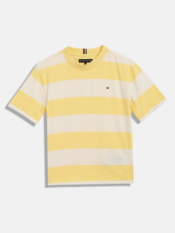 Tommy Hilfiger - Boys Yellow Horizontal Striped T-Shirt