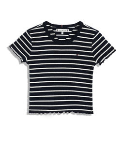 Tommy Hilfiger - Girls Blue Horizontal Striped T-Shirt