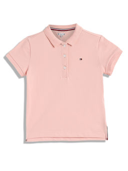 Tommy Hilfiger - Girls Solid Polo T-Shirt Peach