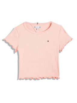 Tommy Hilfiger - Girls Texture Slim Fit Cotton Top Pink