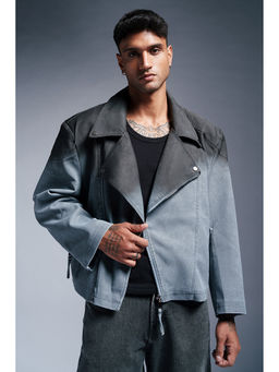 FREAKINS - Dark Sapphire Blue Mens Oversized Denim Jacket