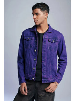 FREAKINS - Electric Purple Mens Denim Trucker Jacket