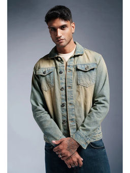 FREAKINS - Retro Royal Blue Mens Denim Trucker Jacket