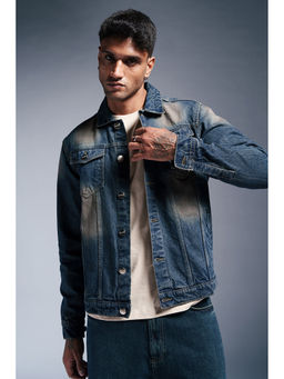 FREAKINS - Tidal Depth Blue Mens Denim Trucker Jacket