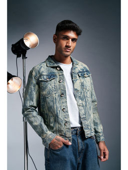 FREAKINS - Cloud Drift Blue Mens Denim Trucker Jacket