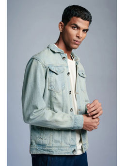 FREAKINS - Vintage Placid Blue Mens Denim Trucker Jacket