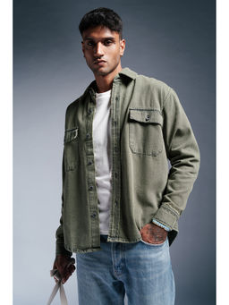 FREAKINS - Olive Grove Mens Denim Jacket