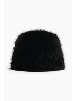 H&M - Women Black Fluffy Hat