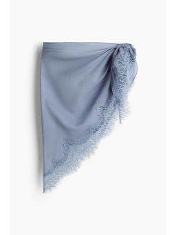 H&M - Women Blue Lace-Trimmed Triangle Scarf