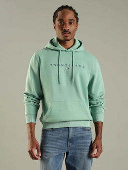 Tommy Hilfiger - Men Green Embroidered Logo Regular Fit Cotton Sweatshirt