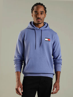 Tommy Hilfiger - Men Blue Logo Regular Fit Cotton Sweatshirt
