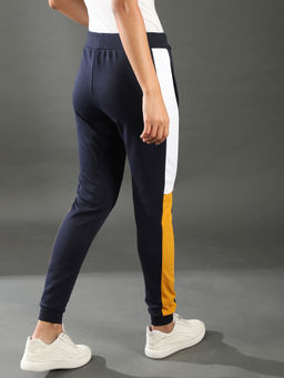 PINACOLADA - Navy Blue Women Colorblocked Stylish Sports Tights