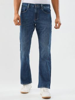 Spykar - Mid Blue Regular Fit Mid Rise Jeans for Men