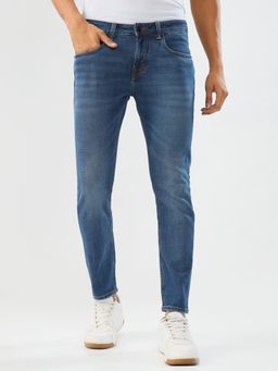 Spykar - Dark Blue Slim Fit Mid Rise Jeans for Men