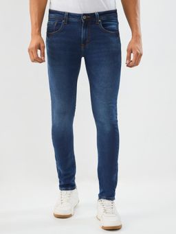 Spykar - Dark Blue Slim Fit Low Rise Jeans for Men