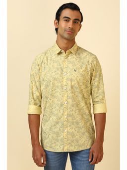 Allen Solly - Men Yellow Print Full Sleeves Casual Shirt