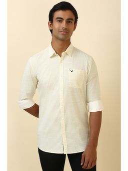 Allen Solly - Men Yellow Print Full Sleeves Casual Shirt