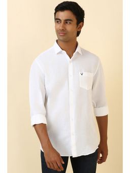 Allen Solly - Men White Stripe Full Sleeves Casual Shirt