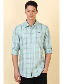 Allen Solly - Men Green Check Full Sleeves Casual Shirt