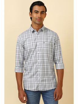 Allen Solly - Men Grey Check Full Sleeves Casual Shirt