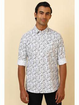 Allen Solly - Men White Print Full Sleeves Casual Shirt