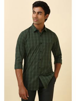 Allen Solly - Men Green Check Full Sleeves Casual Shirt