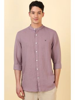 Allen Solly - Men Mauve Textured Full Sleeves Casual Shirt
