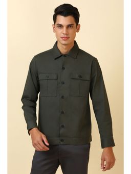 Allen Solly - Men Olive Solid Full Sleeves Casual Shirt