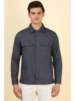 Allen Solly - Men Grey Solid Full Sleeves Casual Shirt