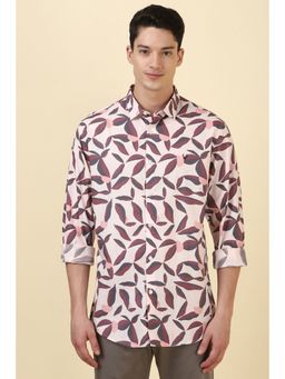 Allen Solly - Men Pink Print Full Sleeves Casual Shirt