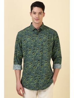 Allen Solly - Men Green Print Full Sleeves Casual Shirt