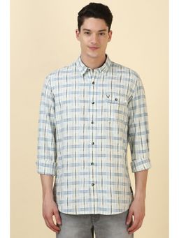 Allen Solly - Men White Check Full Sleeves Casual Shirt