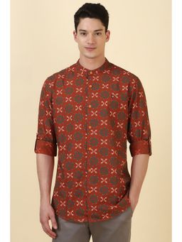 Allen Solly - Men Red Print Full Sleeves Casual Shirt