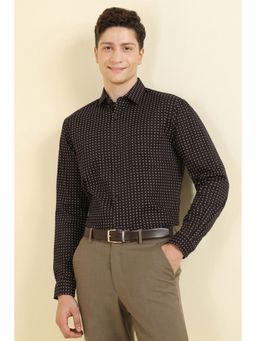 Allen Solly - Men Brown Regular Fit Printed Full Sleeves Formal Shirt