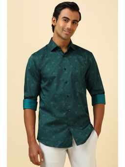 Allen Solly - Men Green Print Full Sleeves Casual Shirt